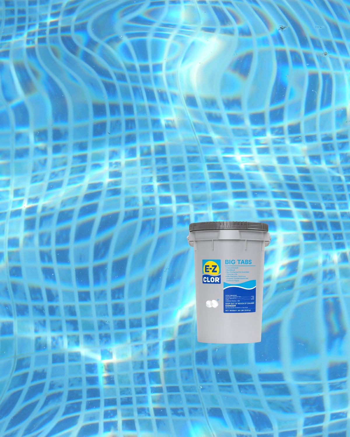 50 lb 3" 8 oz Big Tabs Sanitizer Unwrapped Pail