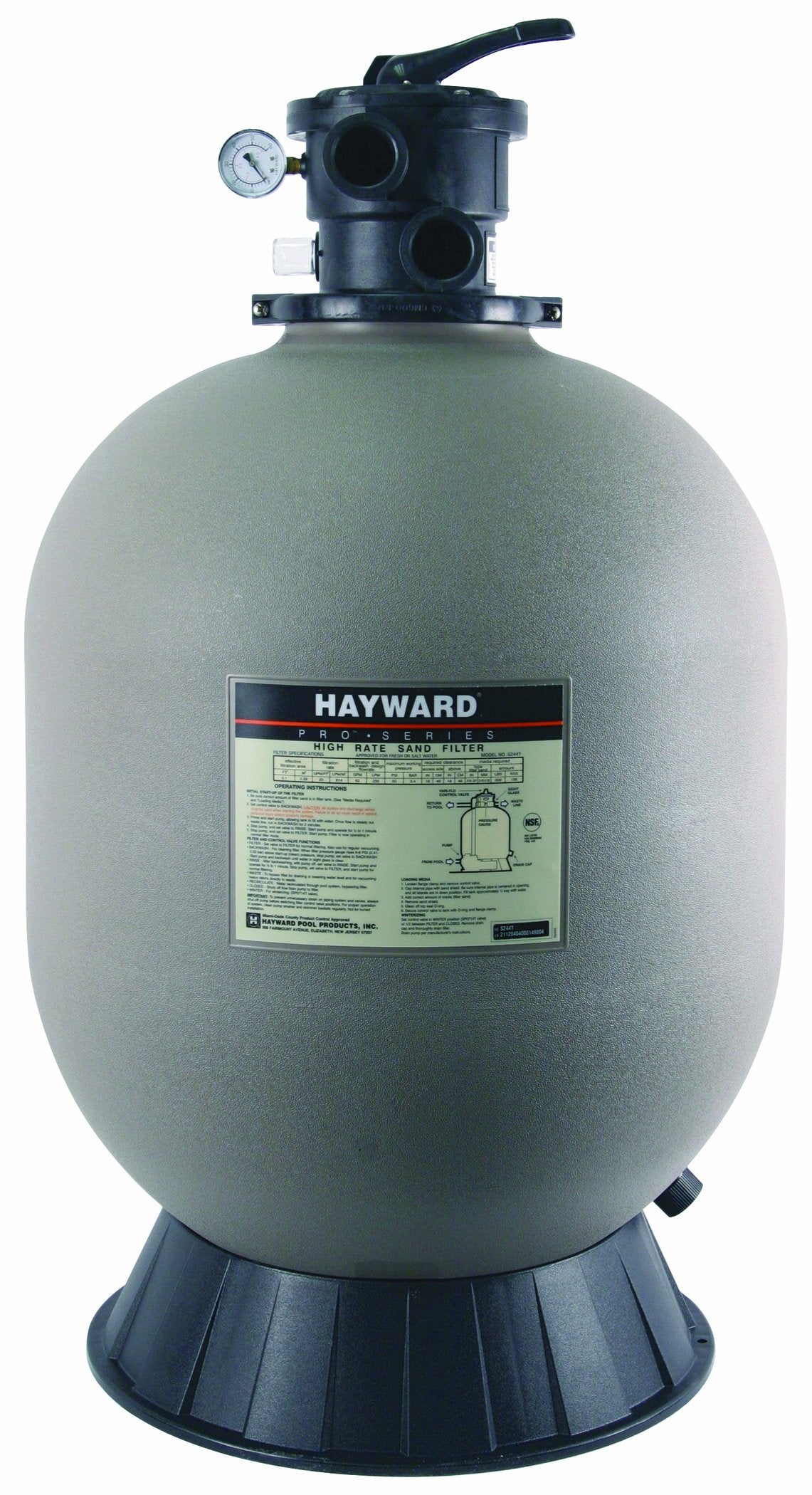 24" Pro Series Top Mount Sand Filter with 1.5" Valve